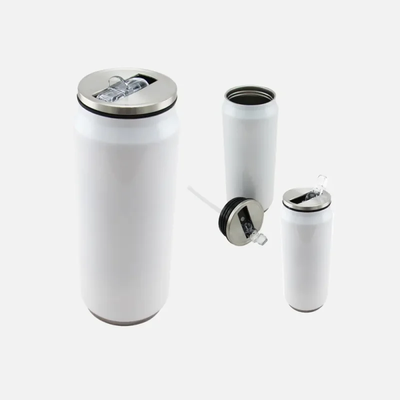 Lata de acero de 500ml sublimable de doble pared color blanco