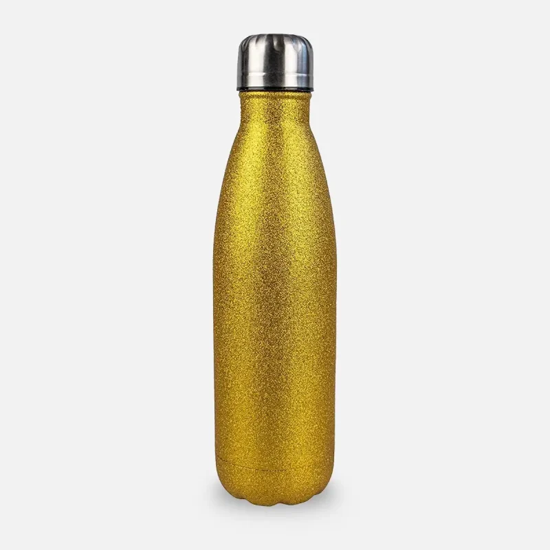 Termo lechero de acero sublimable glitter color dorado