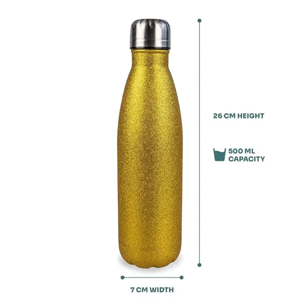 Termo lechero de acero sublimable glitter color dorado