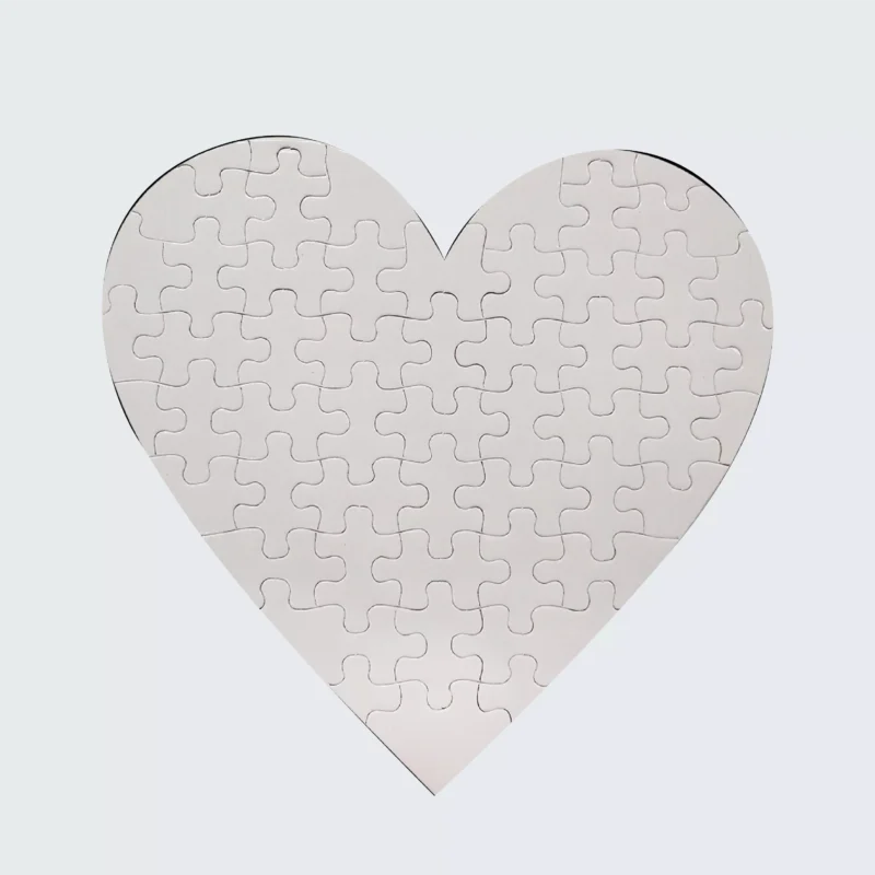 Rompecabezas sublimable de cartón en forma de corazón